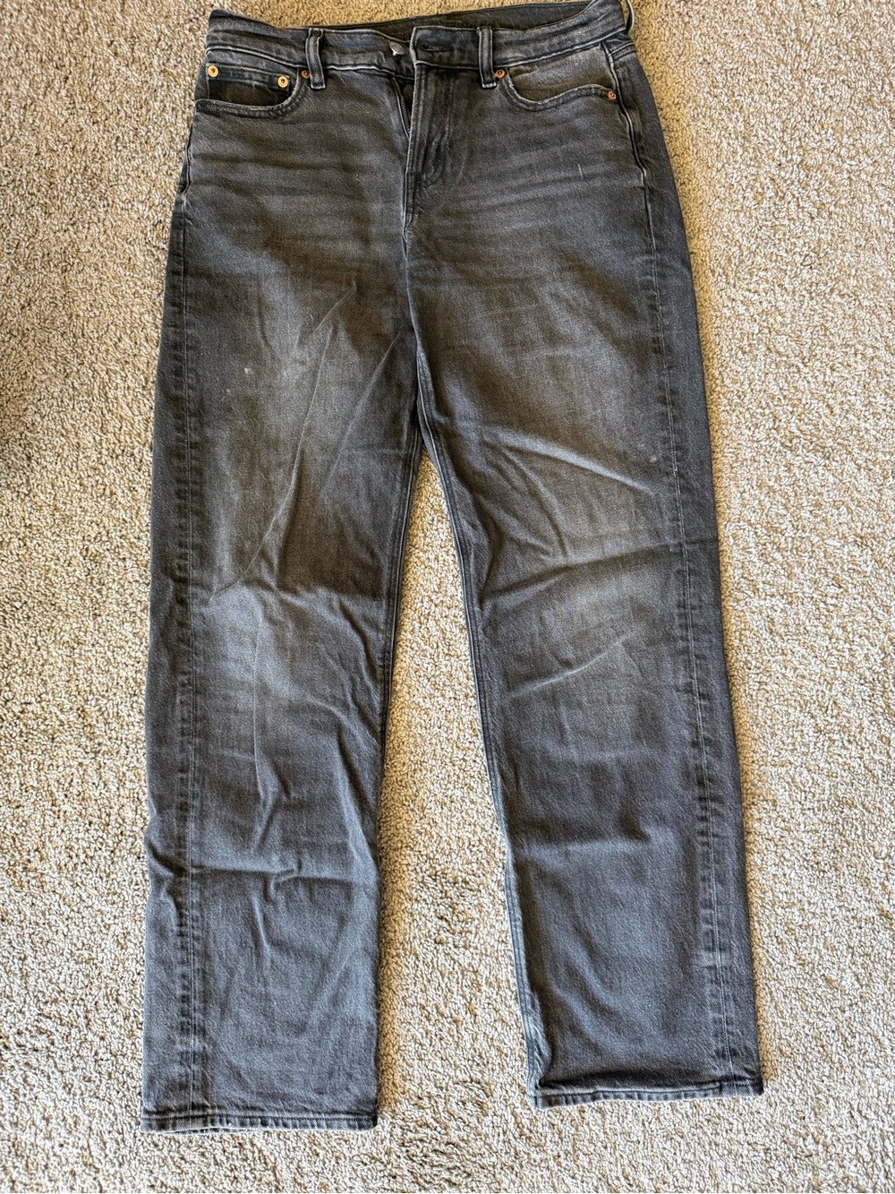 American Eagle Outfitters Charcoal Straight-Leg Jeans